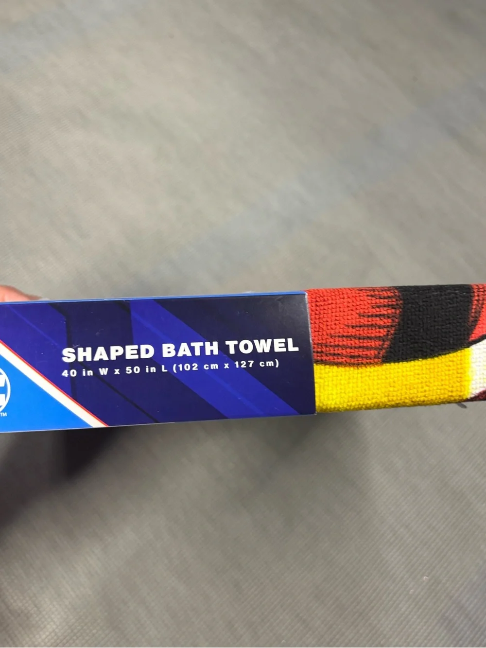 DC Superman Shaped BathTowel in Blue, Red, Yellow 40in W x 50in L New